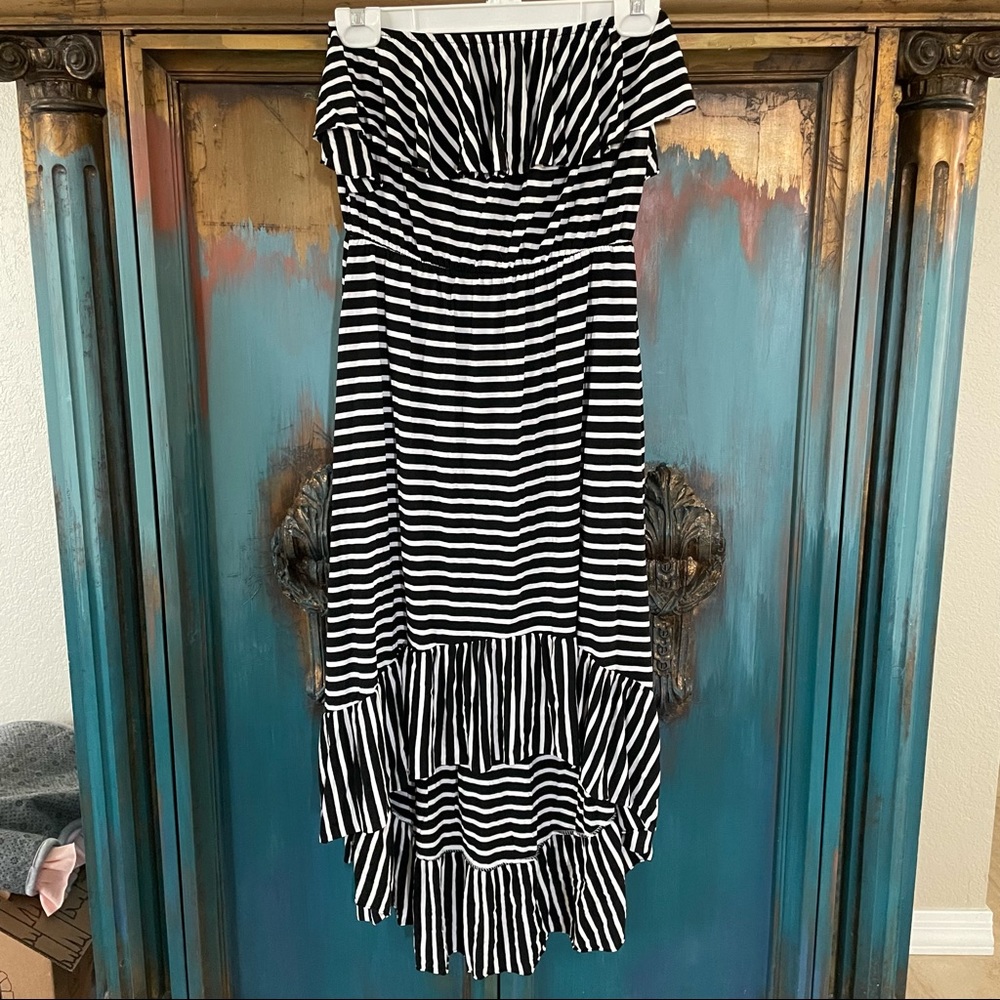Aquavita Resort Wear. Strapless Hi-Lo Sundress Size L/XL 🖤🤍🖤